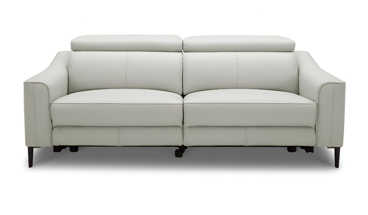 Modway Furniture 74" Gray Leather Reclining Sofa - Luxurious Comfort, Contemporary Style with Black Metal Legs - 488832-HOMEROOTS