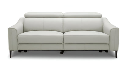 Modway Furniture 74" Gray Leather Reclining Sofa - Luxurious Comfort, Contemporary Style with Black Metal Legs - 488832-HOMEROOTS