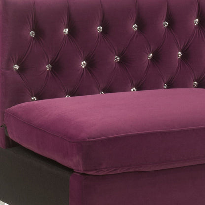Modway Furniture 69" Burgundy Velvet Modular Sofa with Silver Legs - Modern Armless Design for Stylish Comfort - 491026-HOMEROOTS
