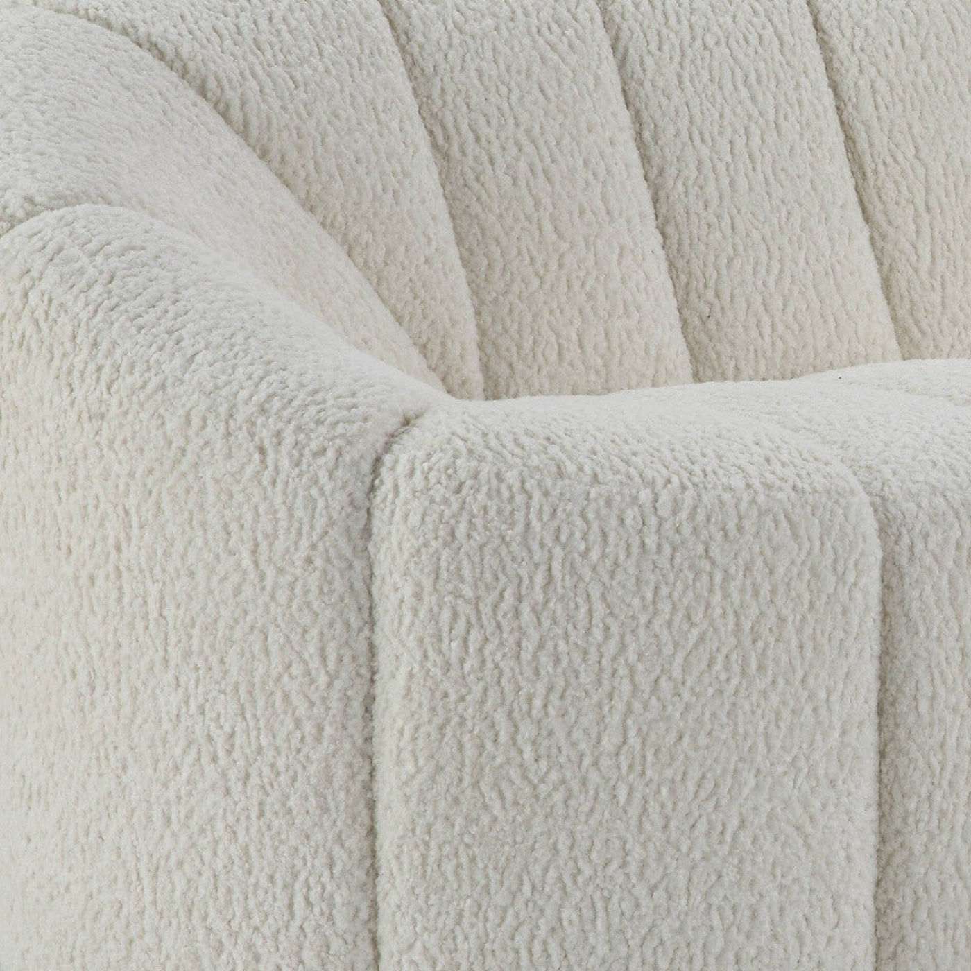 Modway Furniture 84" White Sherpa Sofa - Modern Armless Design with Black Legs for Ultimate Comfort & Style - 491040-HOMEROOTS