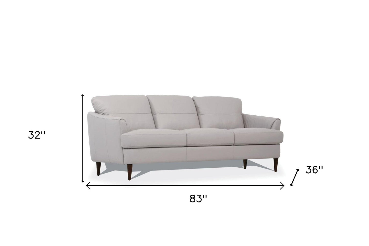 Modway Furniture 83" Pearl Leather Sofa with Black Legs - Luxuriously Comfortable, Elegant Design, Built to Last - 491280-HOMEROOTS