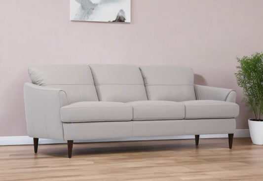 Modway Furniture 83" Pearl Leather Sofa with Black Legs - Luxuriously Comfortable, Elegant Design, Built to Last - 491280-HOMEROOTS