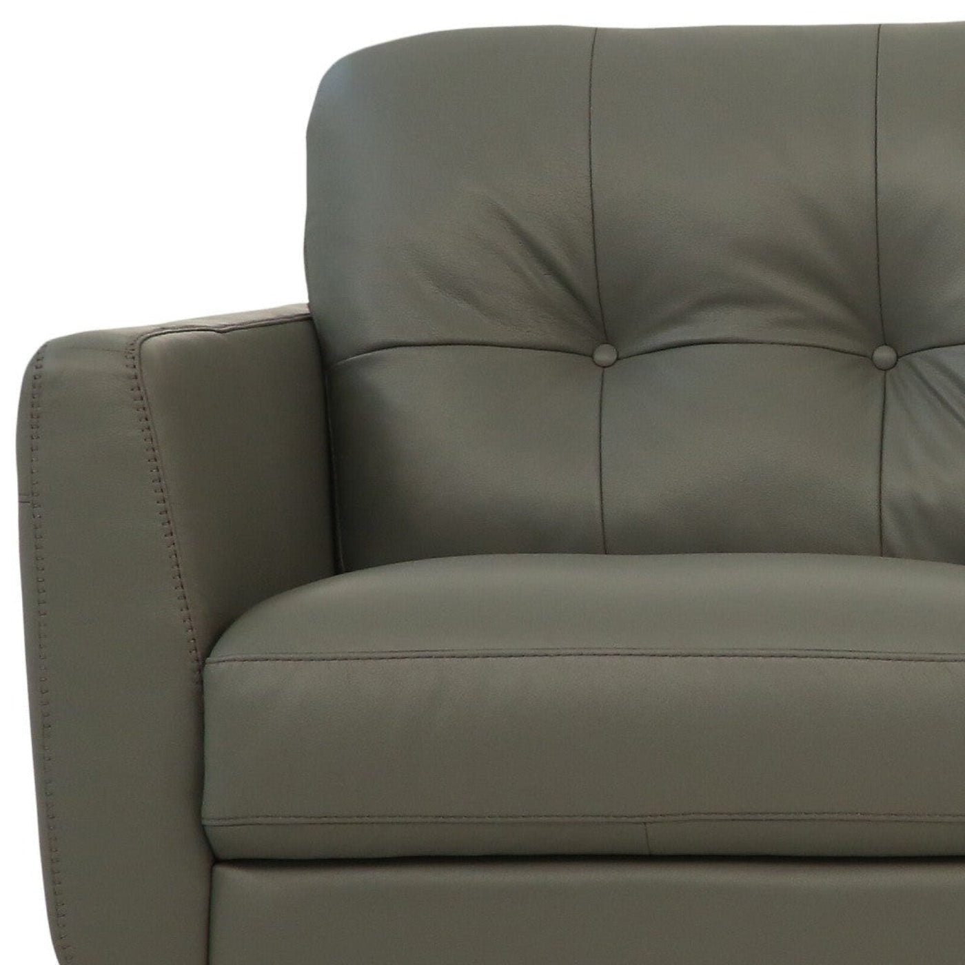 Modway Furniture 83" Luxurious Green Leather Sofa with Black Legs - Elegant Design, Comfortable Support & Tufted Detail - 491284-HOMEROOTS