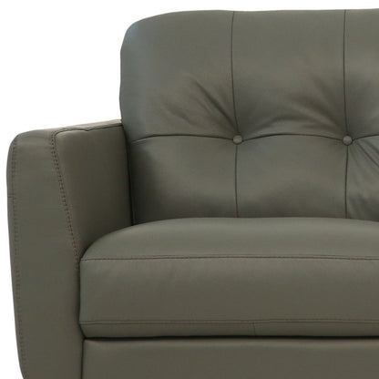 Modway Furniture 83" Luxurious Green Leather Sofa with Black Legs - Elegant Design, Comfortable Support & Tufted Detail - 491284-HOMEROOTS
