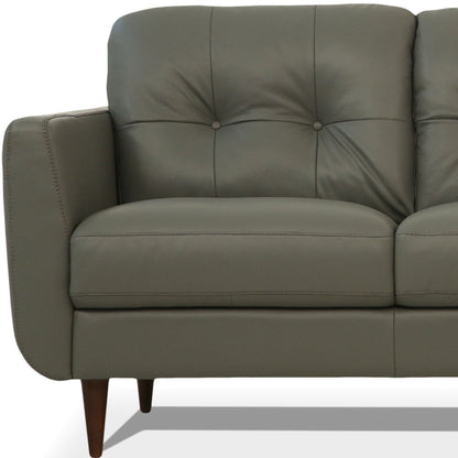 Modway Furniture 83" Luxurious Green Leather Sofa with Black Legs - Elegant Design, Comfortable Support & Tufted Detail - 491284-HOMEROOTS