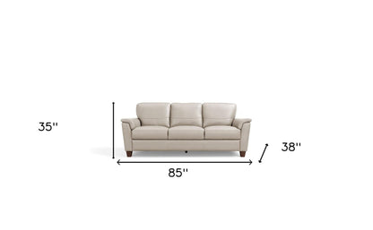 Modway Furniture 85" Beige Leather Sofa with Armless Design, Black Legs - Luxurious Comfort & Modern Style for Your Home - 491298-HOMEROOTS