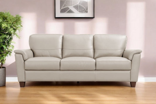 Modway Furniture 85" Beige Leather Sofa with Armless Design, Black Legs - Luxurious Comfort & Modern Style for Your Home - 491298-HOMEROOTS