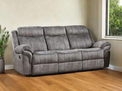 Modway Furniture 87" Gray Velvet Reclining Sofa with USB Charging, Elegant Black Legs & Plush Comfort for Your Home -491314-HOMEROOTS