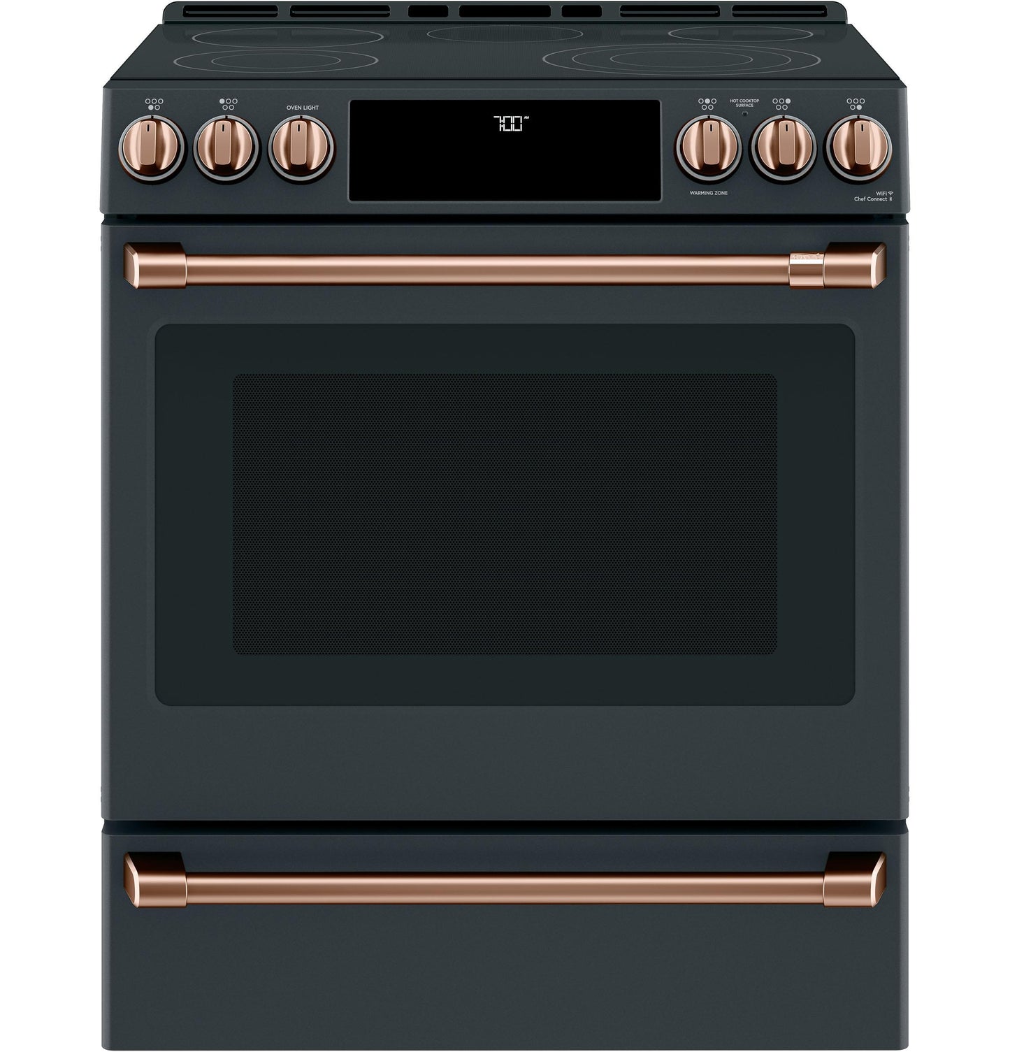 Café Front Control Electric Knobs and Handles - Brushed Copper - CXFCEHKPMCU-KT