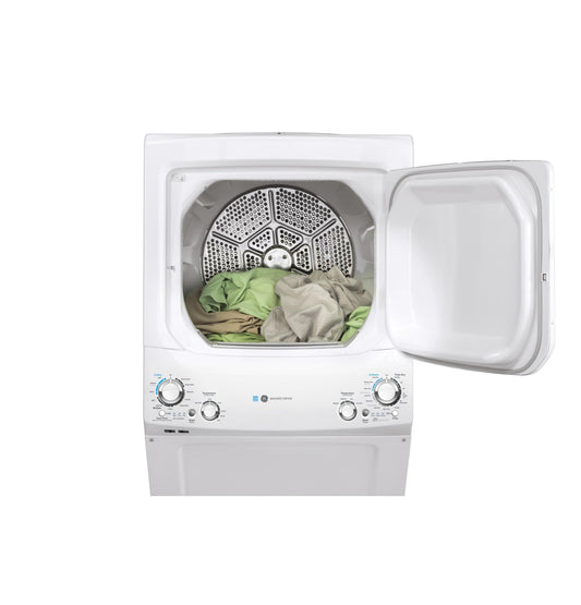 GE Unitized Spacemaker Washer & Electric Dryer, 3.8 cu. ft. Washer - GUD27ESSMWW-KT