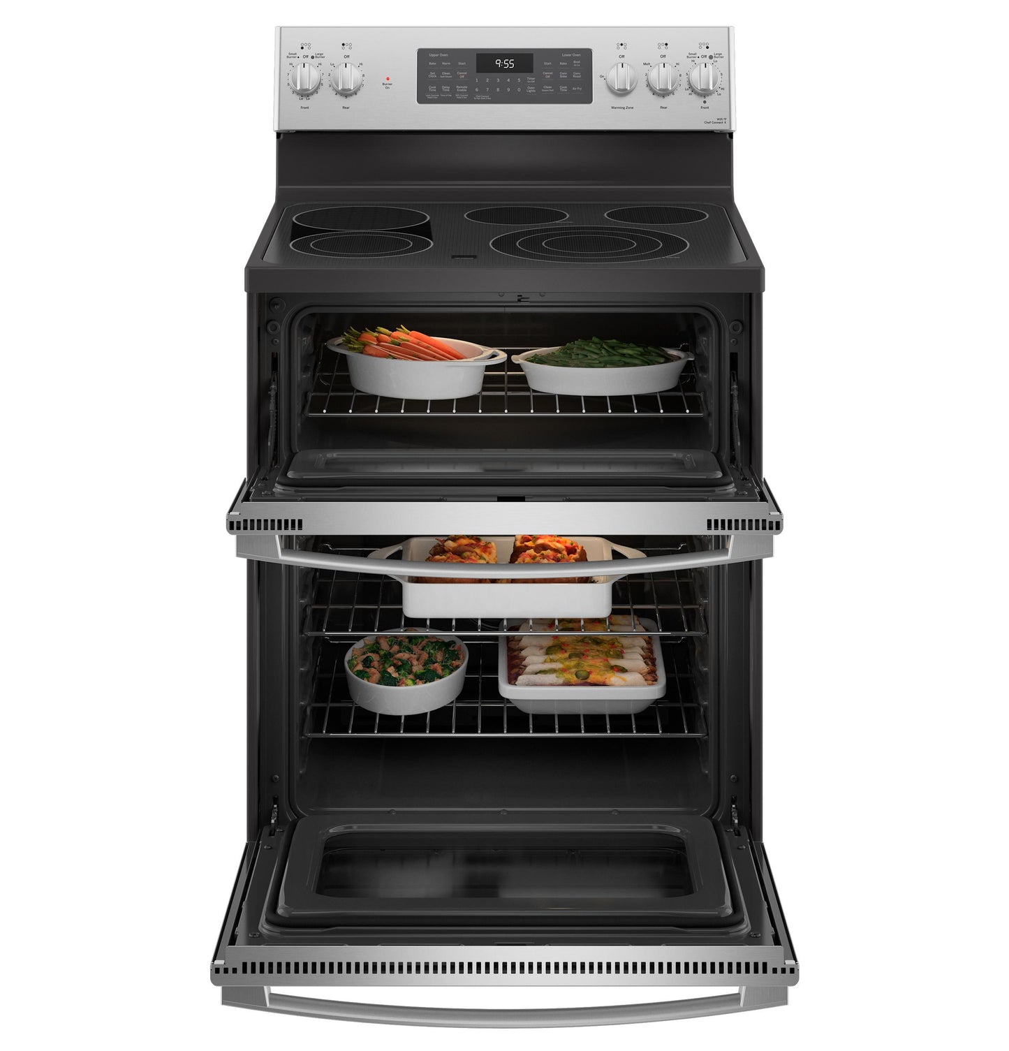 GE APPLIANCES PB965YPFS GE Profile™ 30" Smart Free-Standing Electric Double Oven Convection Range with No Preheat Air Fry - PB965YPFS-KT