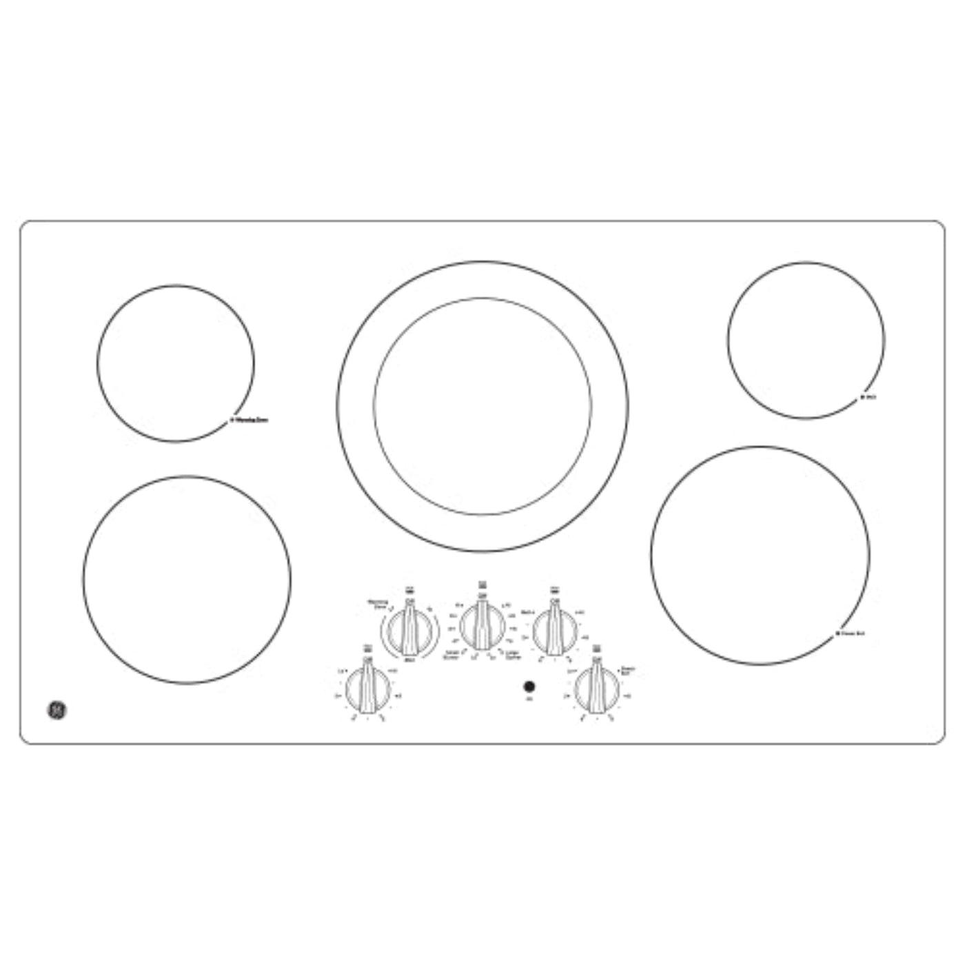 GE APPLIANCES JP3036DLBB GE 36" Built-In Knob Control Electric Cooktop - JP3036DLBB-KT