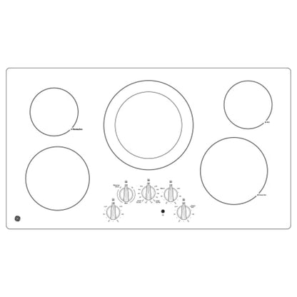 GE APPLIANCES JP3036DLBB GE 36" Built-In Knob Control Electric Cooktop - JP3036DLBB-KT