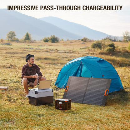 GRECELL Portable Power Station 500W with Portable Solar Panel - DYCNX0001AGEM-MXUS+DYZDB0001AGE