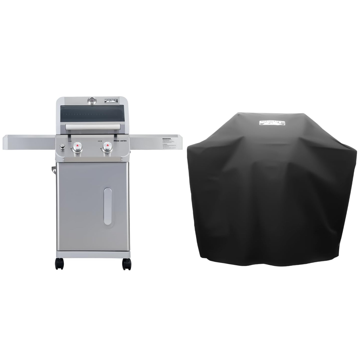 Monument Grills 2-Burner Gas Grill, Stainless Steel - B0CWNT3DLY