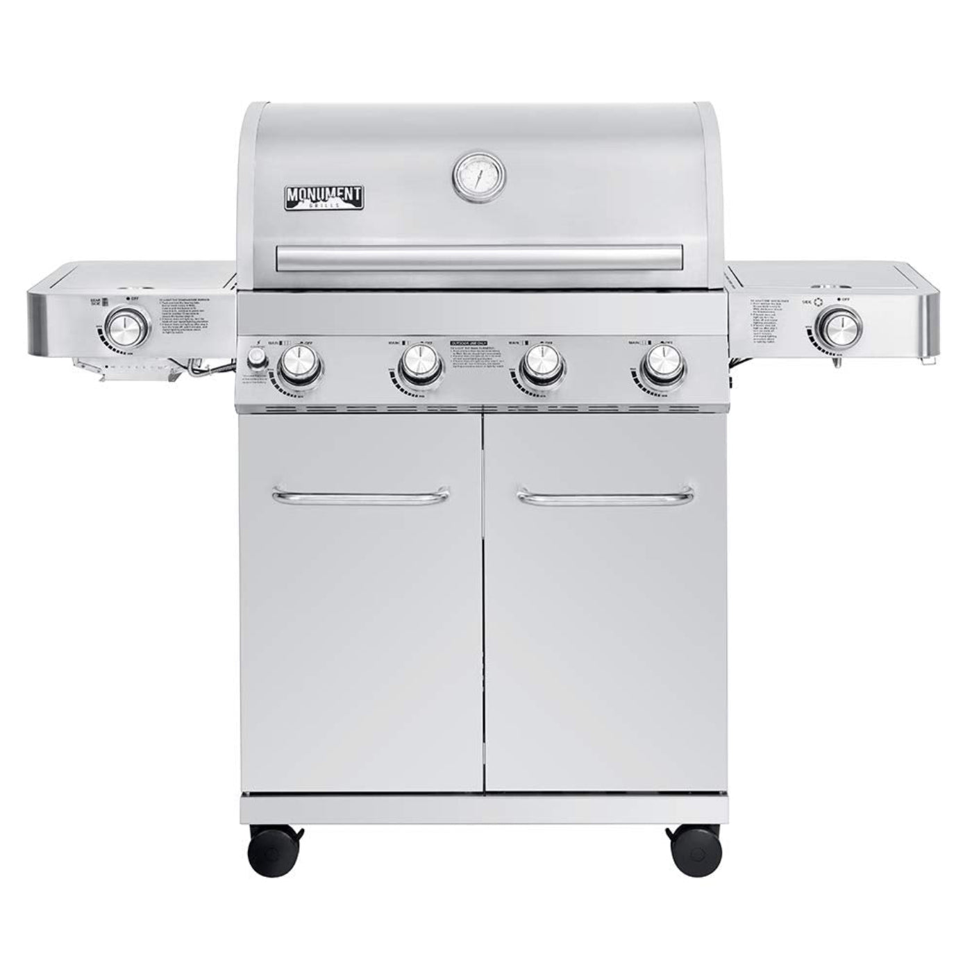 Monument Grills 4-Burner Propane Gas Grill, Side Sear, Thermometer – B071W7HY4M
