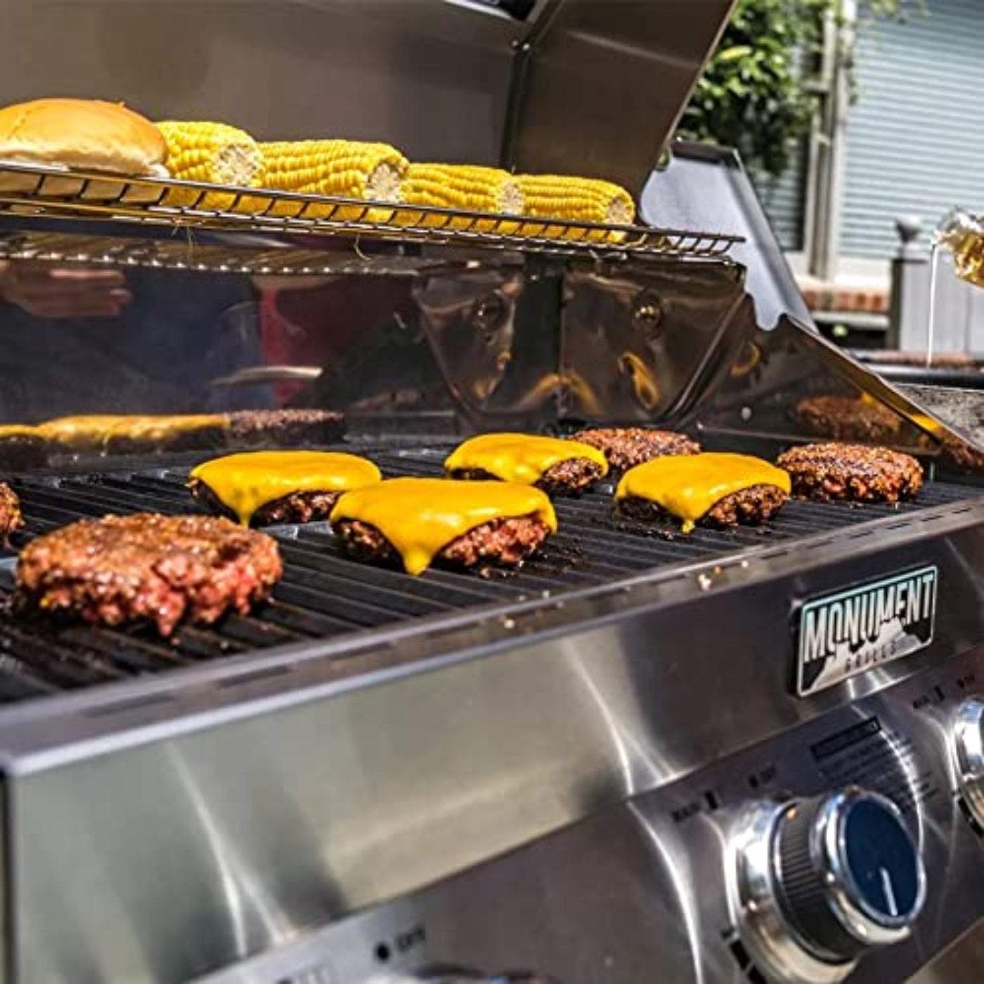 Monument Grills Larger 4-Burner Propane Gas Grills Stainless Steel with BBQ Cover(2 Items) - B0BLYWY4N7
