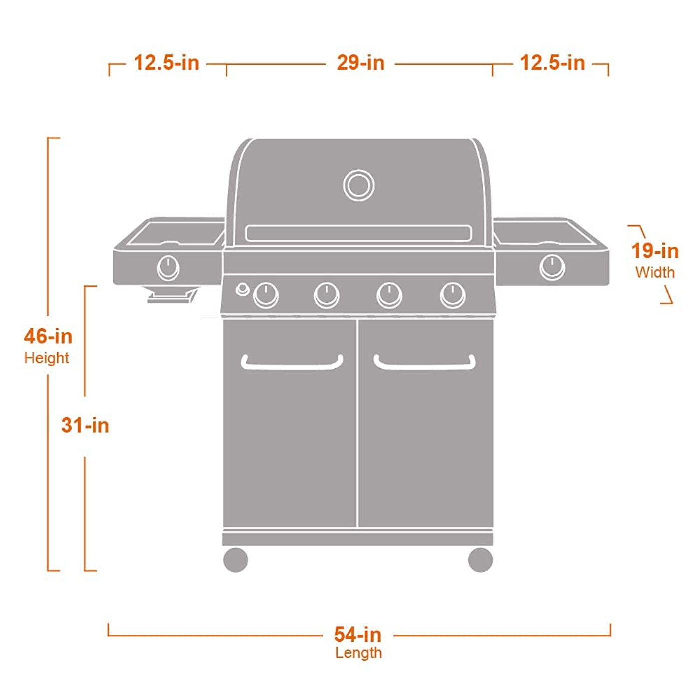 Monument Grills 4-Burner Propane Gas Grill, Side Sear, Thermometer – B071W7HY4M