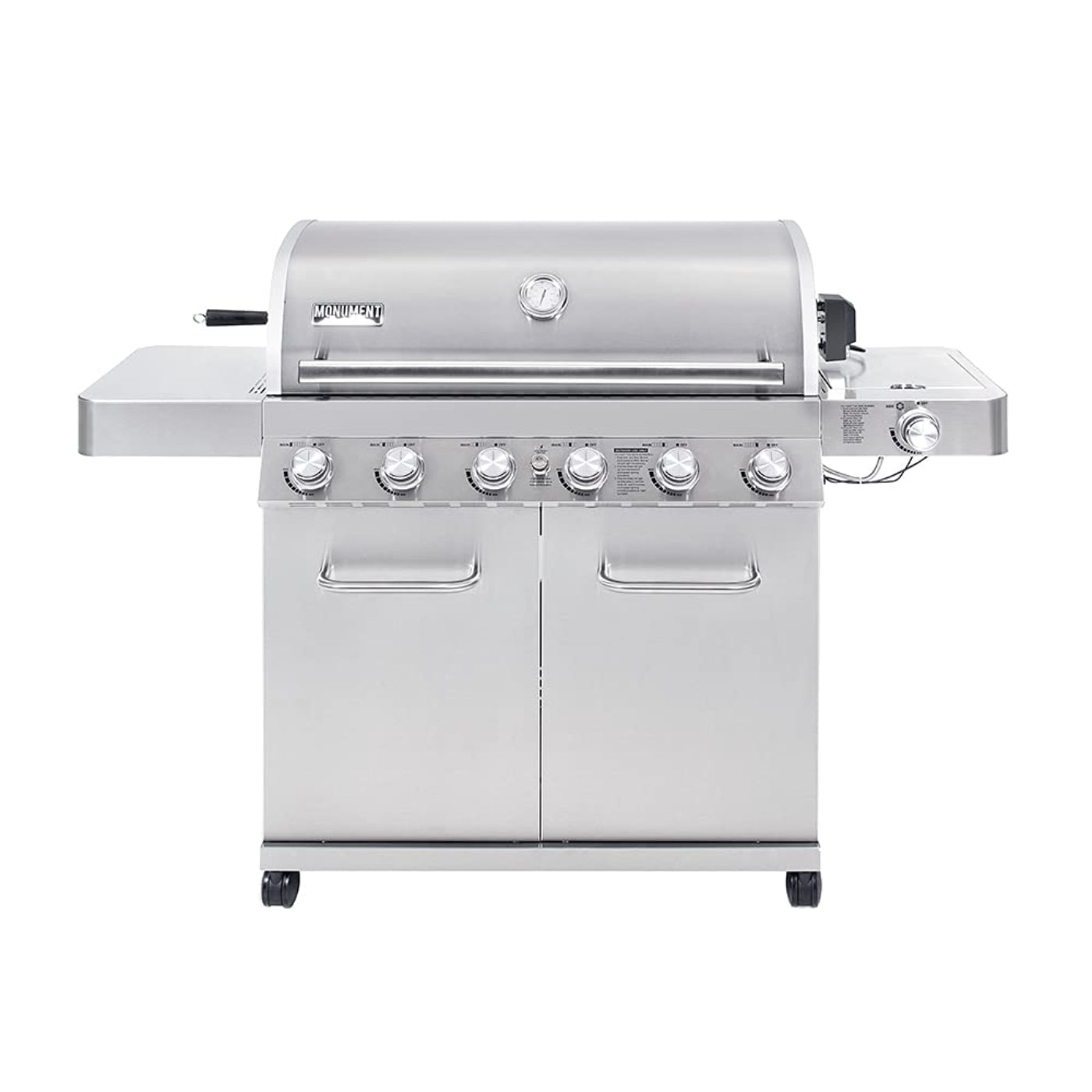 Monument Grills 6-Burner Stainless Steel Propane Gas Grill with Side Burner & Rotisserie - B07CKL654H