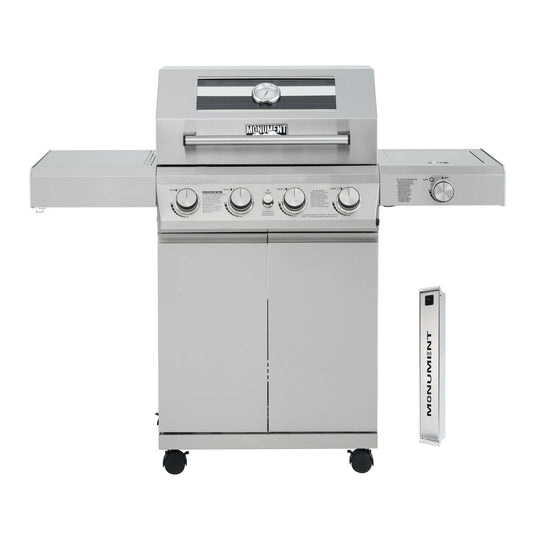 Monument Grills 4-Burner Propane Gas Grill with Side Burner & Smoker Box - B0D97CSJT1
