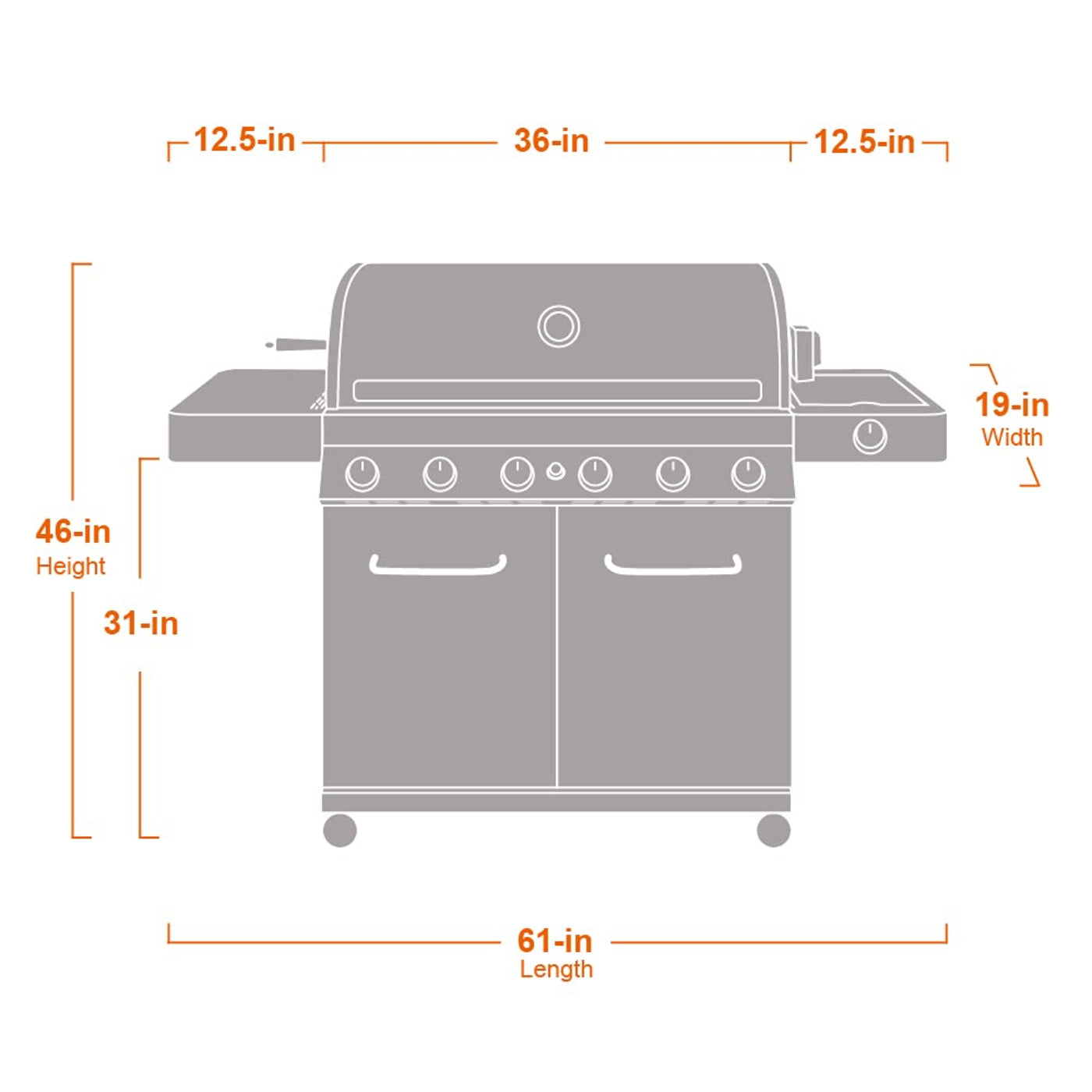 Monument Grills 6-Burner Stainless Steel Propane Gas Grill with Side Burner & Rotisserie - B07CKL654H