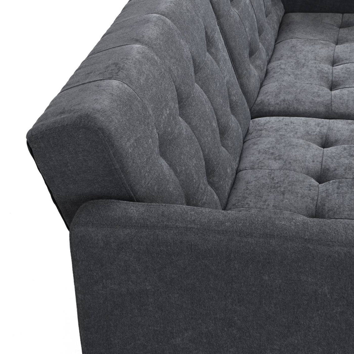 Modway Furniture 75" Dark Gray Linen Sleeper Sofa with Stylish Silver Legs - Contemporary Comfort for Any Space - 522394-HOMEROOTS