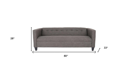 Modway Furniture 80" Charcoal Polyester Sofa with Sleek Black Legs - Luxurious Comfort & Contemporary Design Upgrade - 530467-HOMEROOTS