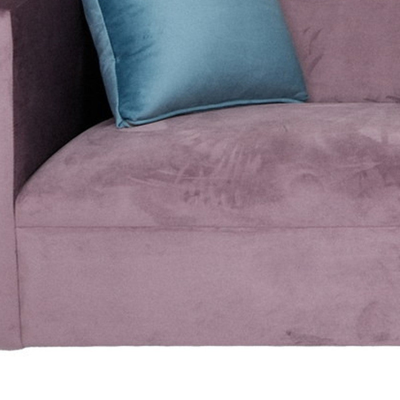 Modway Furniture 72" Lavender Velvet Sofa with Toss Pillows, Stylish Black Legs, Cozy Comfort, and Modern Design - 530476-HOMEROOTS