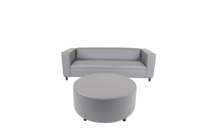 Modway Furniture 84" Gray Faux Leather Sofa with Ottoman - Stylish Comfort, Durable Vinyl, and Contemporary Design! - 530491-HOMEROOTS