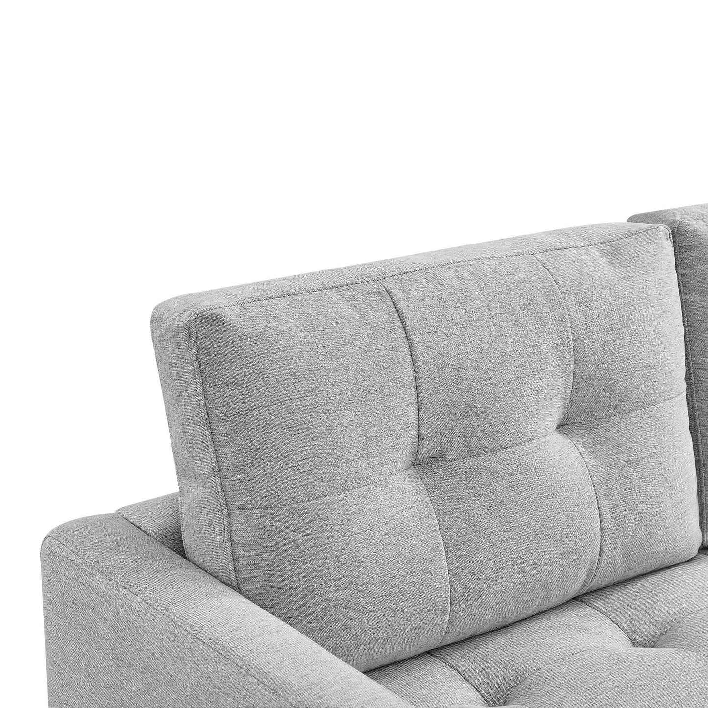 Modway Furniture 87" Luxurious Light Gray Polyester Blend Sofa & Ottoman with Natural Wood Legs for Modern Décor - 544961-HOMEROOTS