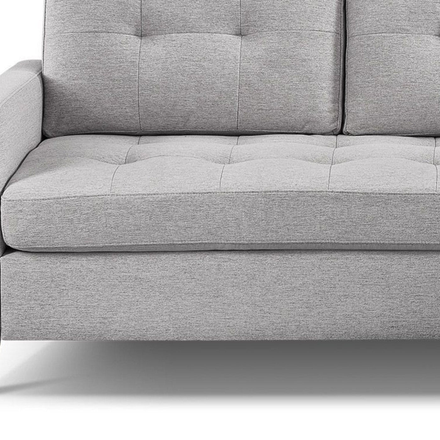 Modway Furniture 87" Luxurious Light Gray Polyester Blend Sofa & Ottoman with Natural Wood Legs for Modern Décor - 544961-HOMEROOTS
