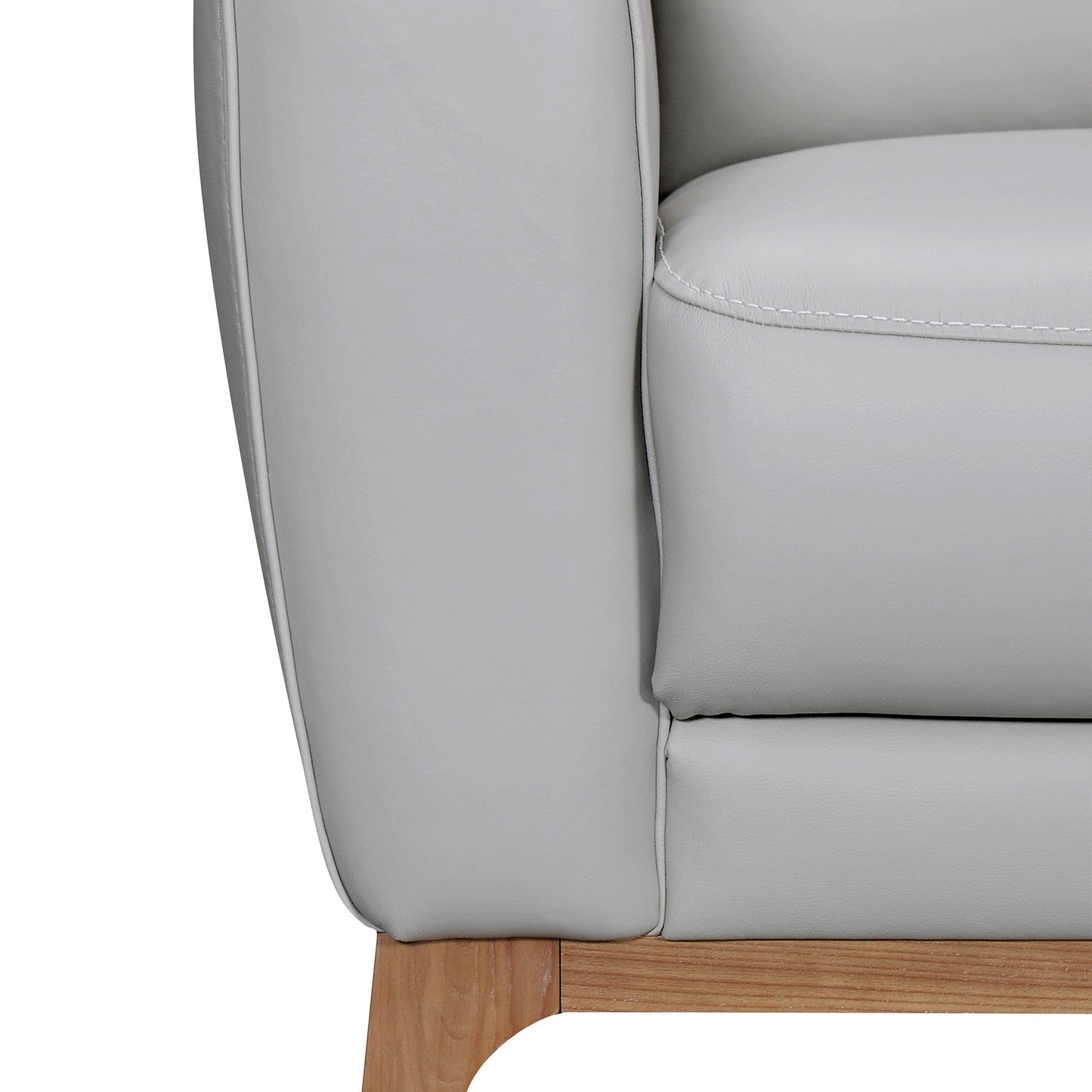 Modway Furniture 83" Gray Leather Sofa - Luxurious Comfort with Elegant Brown Legs for Stylish Living Rooms - 546406-HOMEROOTS