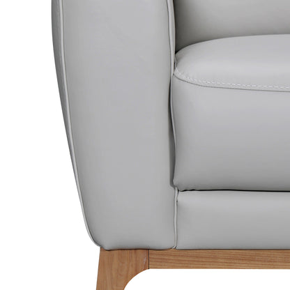 Modway Furniture 83" Gray Leather Sofa - Luxurious Comfort with Elegant Brown Legs for Stylish Living Rooms - 546406-HOMEROOTS