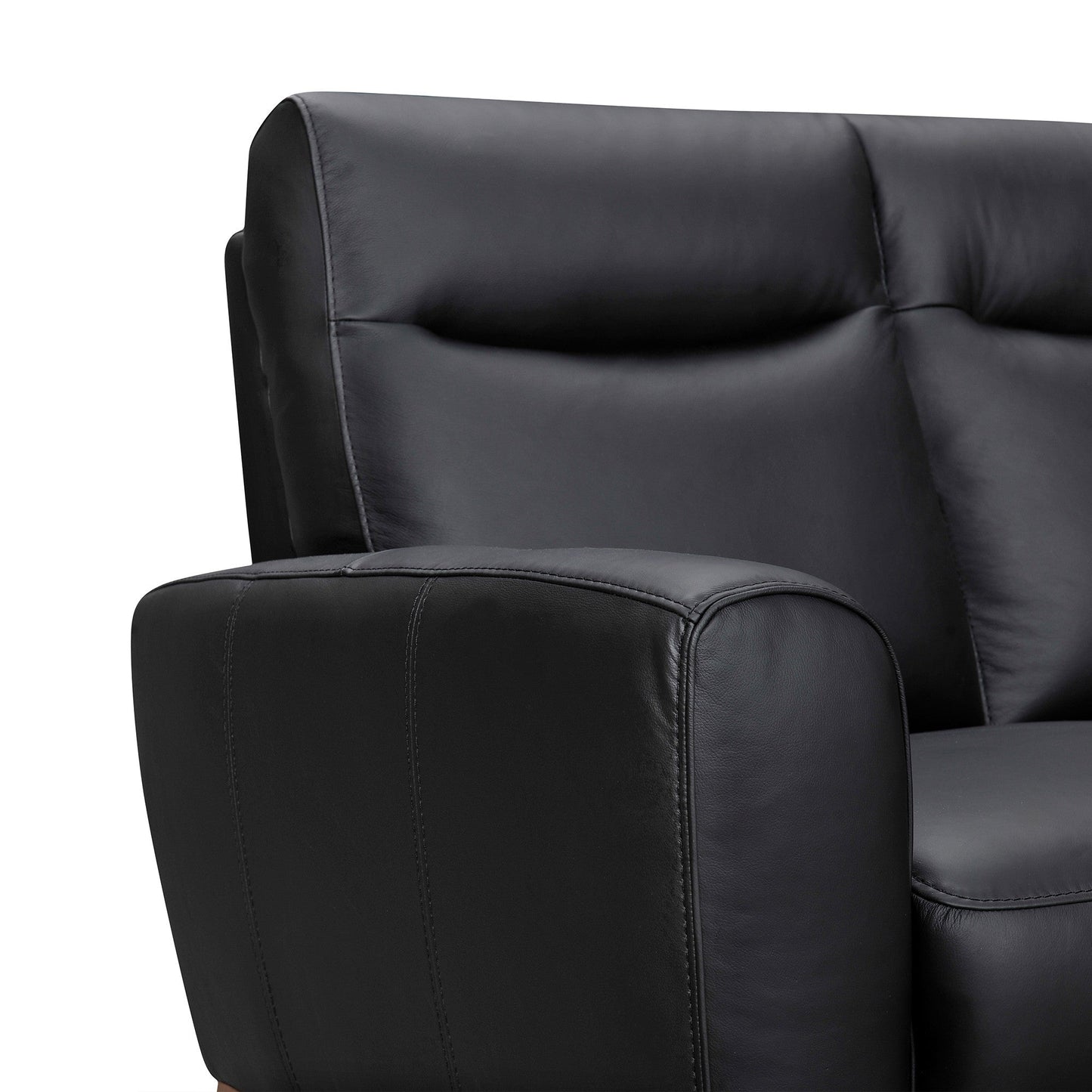 Modway Furniture 83" Luxurious Black Leather Sofa with Elegant Brown Legs - Comfort, Style, and Superior Support! - 546407-HOMEROOTS