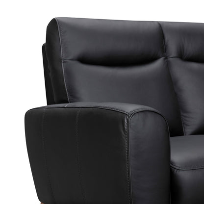 Modway Furniture 83" Luxurious Black Leather Sofa with Elegant Brown Legs - Comfort, Style, and Superior Support! - 546407-HOMEROOTS