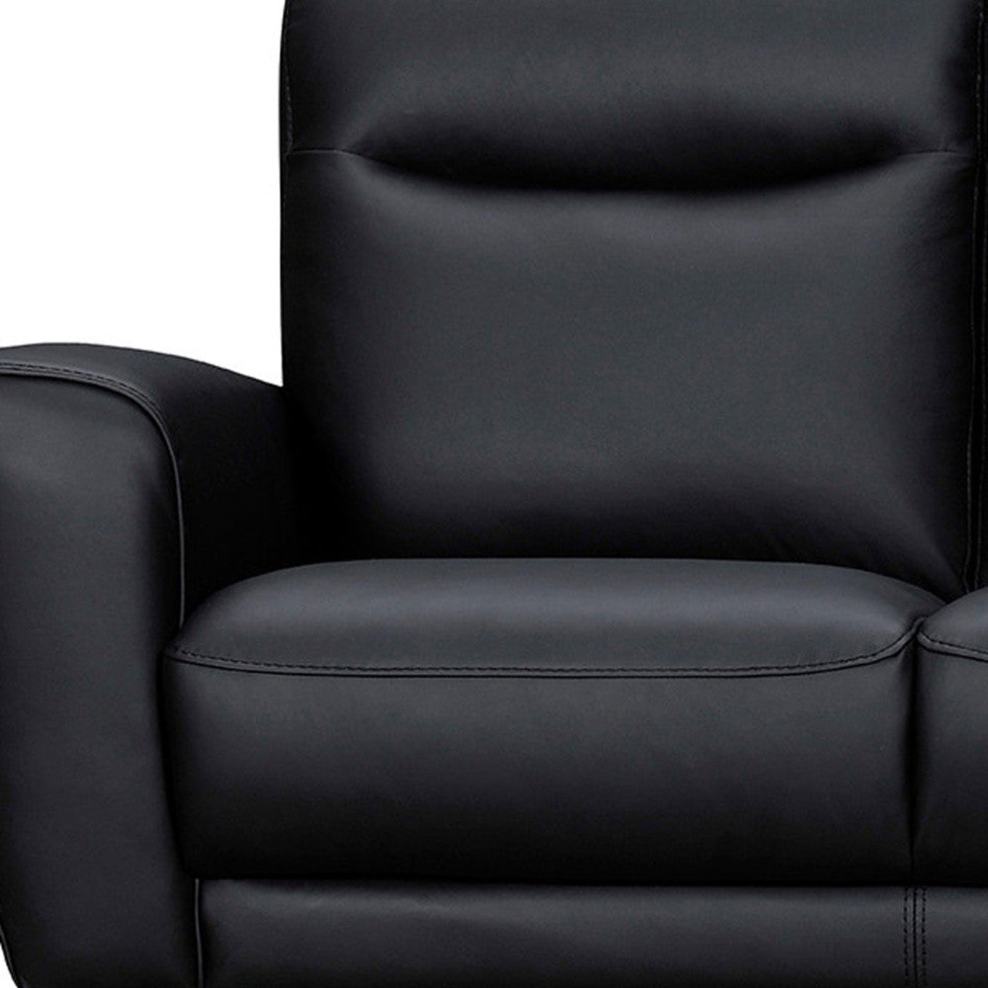 Modway Furniture 83" Luxurious Black Leather Sofa with Elegant Brown Legs - Comfort, Style, and Superior Support! - 546407-HOMEROOTS