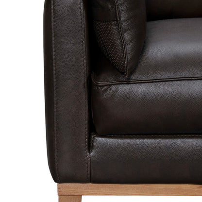 Modway Furniture 87" Dark Brown Leather Sofa with Plush Toss Pillows - Elegant Comfort and Durable Design! - 546409-HOMEROOTS