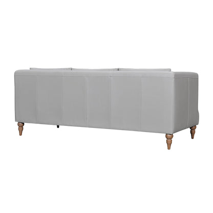 Modway Furniture 85" Gray Leather Sofa – Luxurious Comfort with Brown Legs, Tuxedo Arms & Durable Sinuous Springs Design - 546411-HOMEROOTS