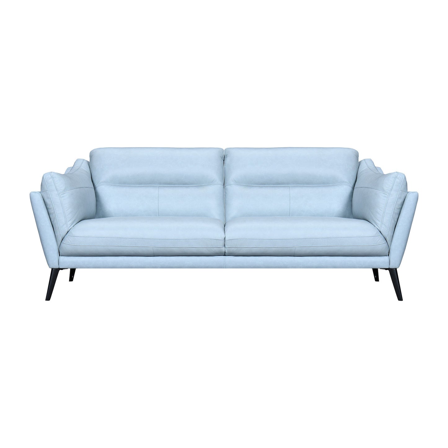 Modway Furniture 87" Sky Blue Leather Sofa with Flared Arms & Sleek Black Legs - Luxurious Comfort & Style! - 546414-HOMEROOTS