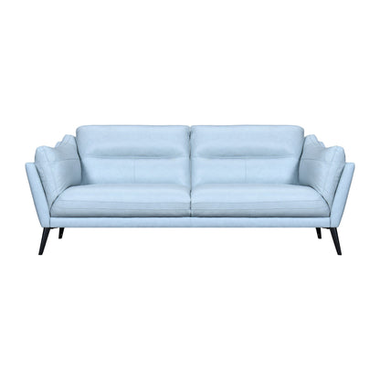 Modway Furniture 87" Sky Blue Leather Sofa with Flared Arms & Sleek Black Legs - Luxurious Comfort & Style! - 546414-HOMEROOTS