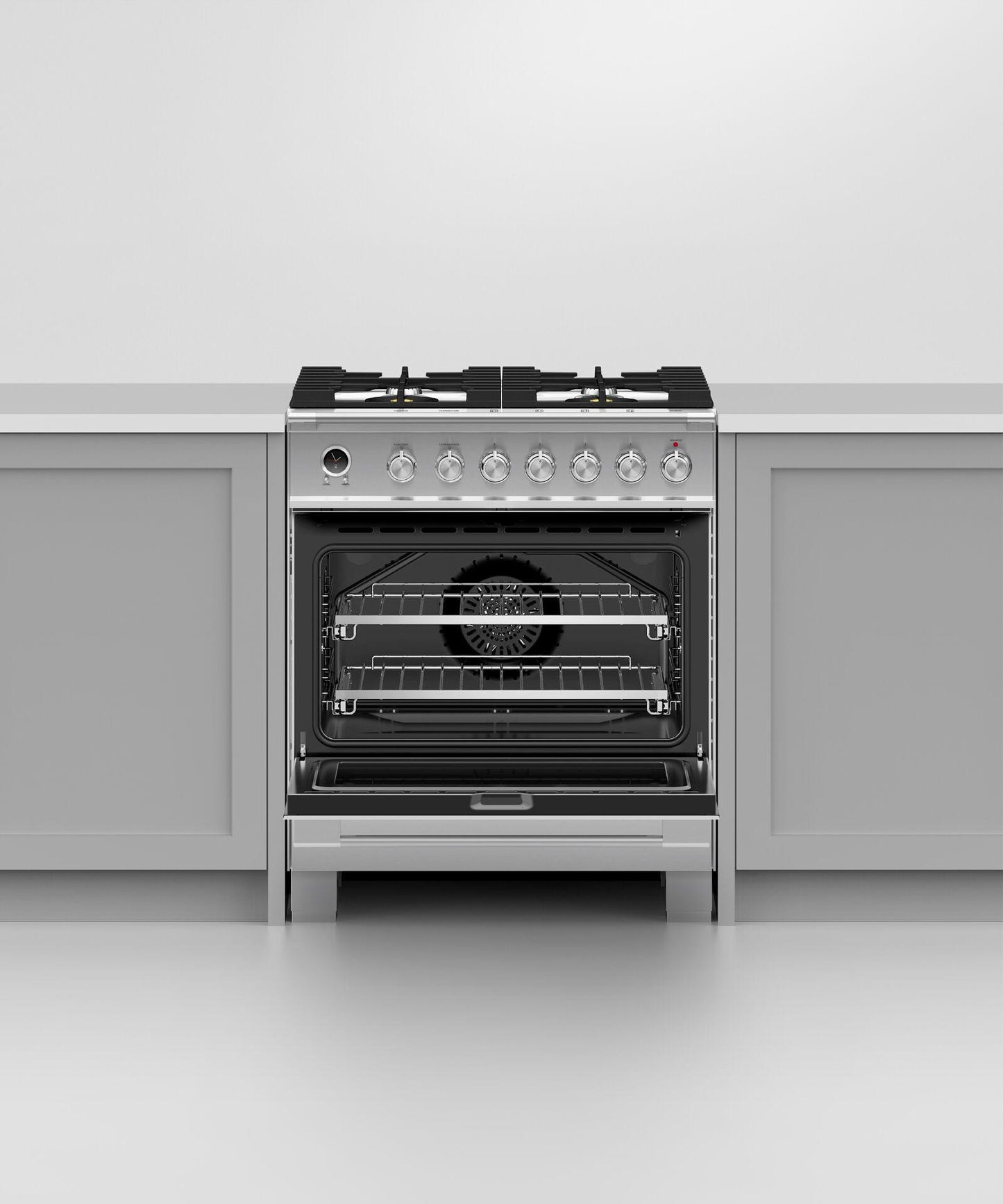 FISHER & PAYKEL OR30SCG6W1 Dual Fuel Range, 30", 4 Burners, Self-cleaning - OR30SCG6W1-KT