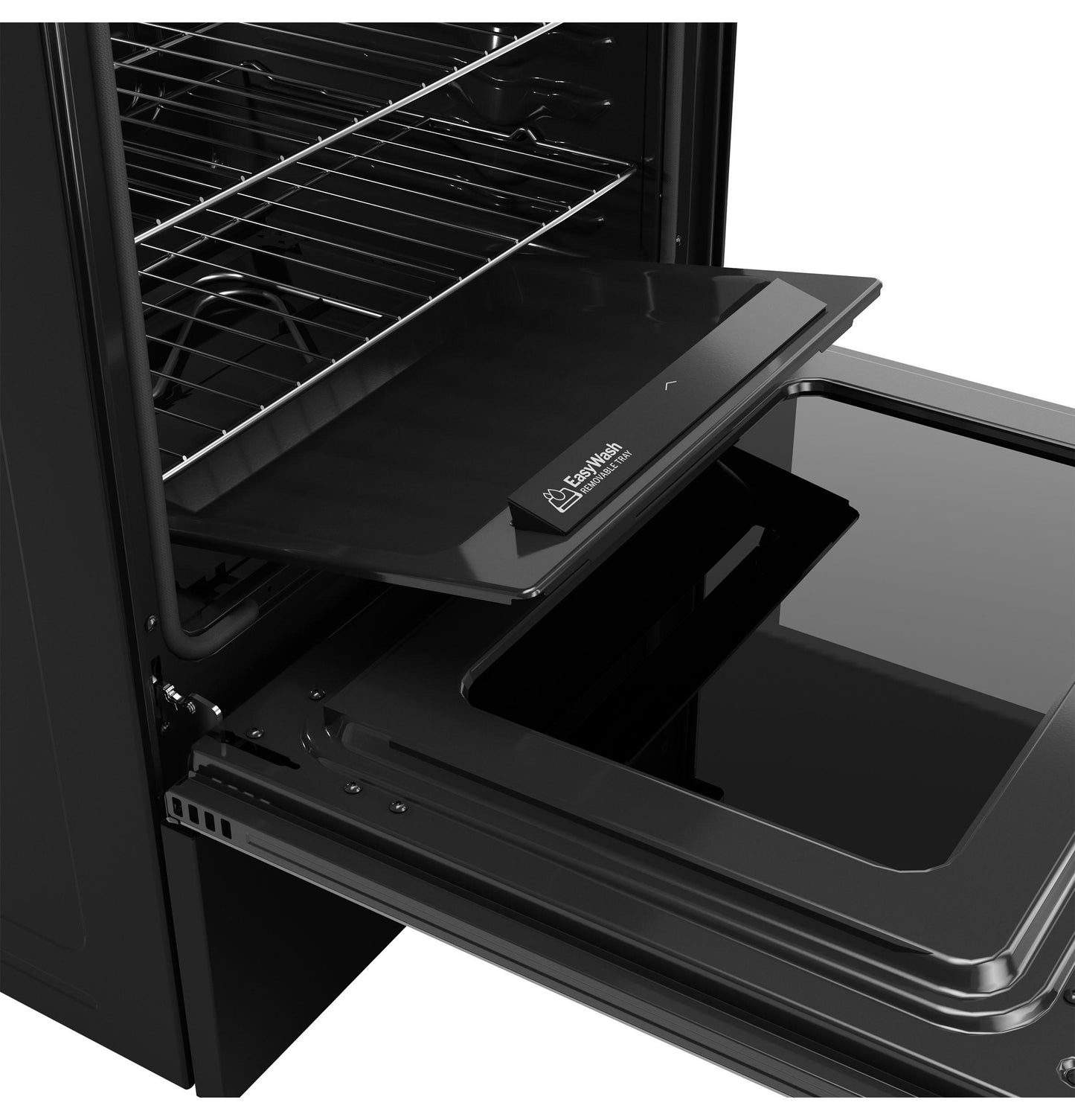 GE APPLIANCES GRF600AVBB GE(R) 30" Free-Standing Electric Convection Range with No Preheat Air Fry and EasyWash(TM) Oven Tray -GRF600AVBB-KT