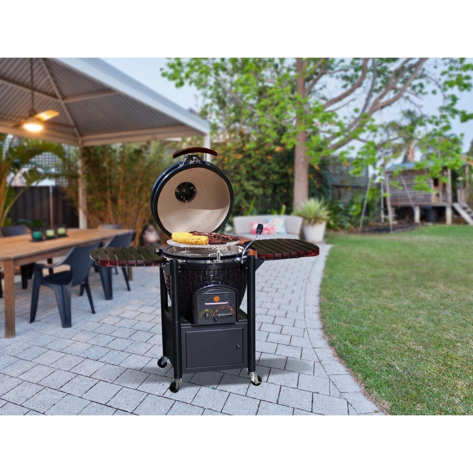 Vision Grills Elite | Icon 600 Series Grill | Charcoal Gas Compatible - ICON - CG-600 - Black