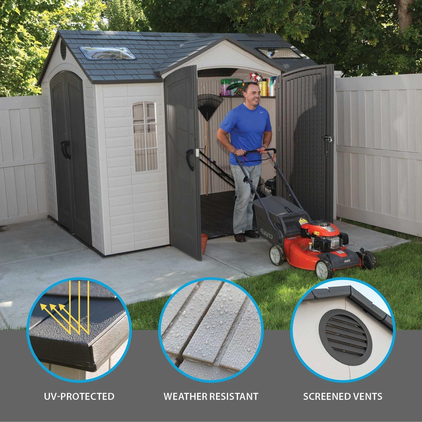 Lifetime 10 Ft. X 8 Ft. Outdoor Storage Shed - 60001 - Backyard Provider