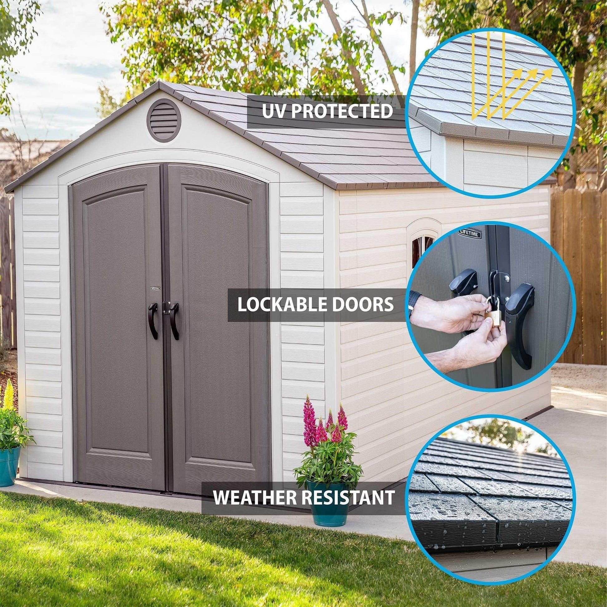 Lifetime 8 Ft. X 15 Ft. Outdoor Storage Shed - 60075 - Backyard Provider