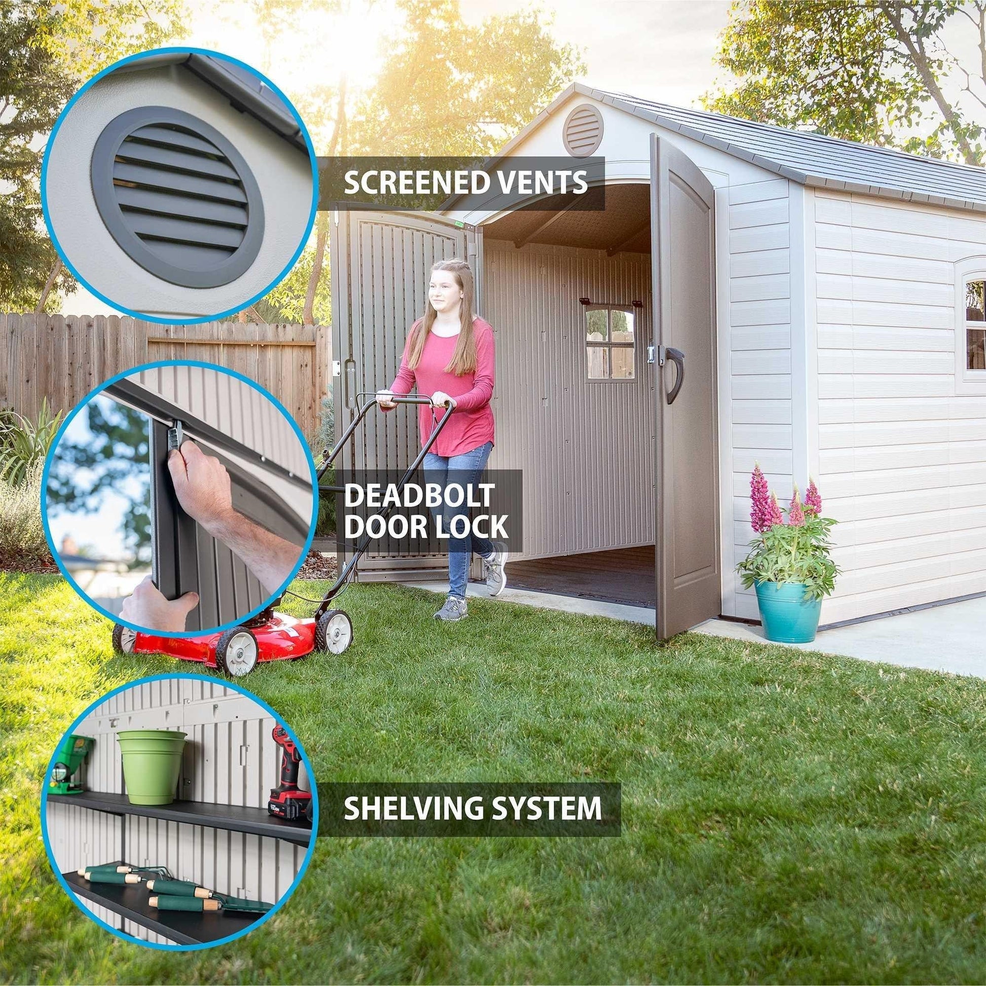 Lifetime 8 Ft. X 15 Ft. Outdoor Storage Shed - 60075 - Backyard Provider