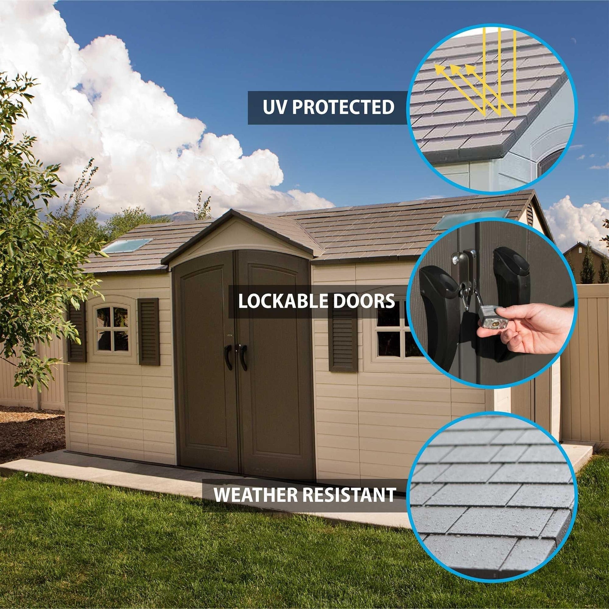 Lifetime 15 Ft. X 8 Ft. Outdoor Storage Shed - 60079 - Backyard Provider