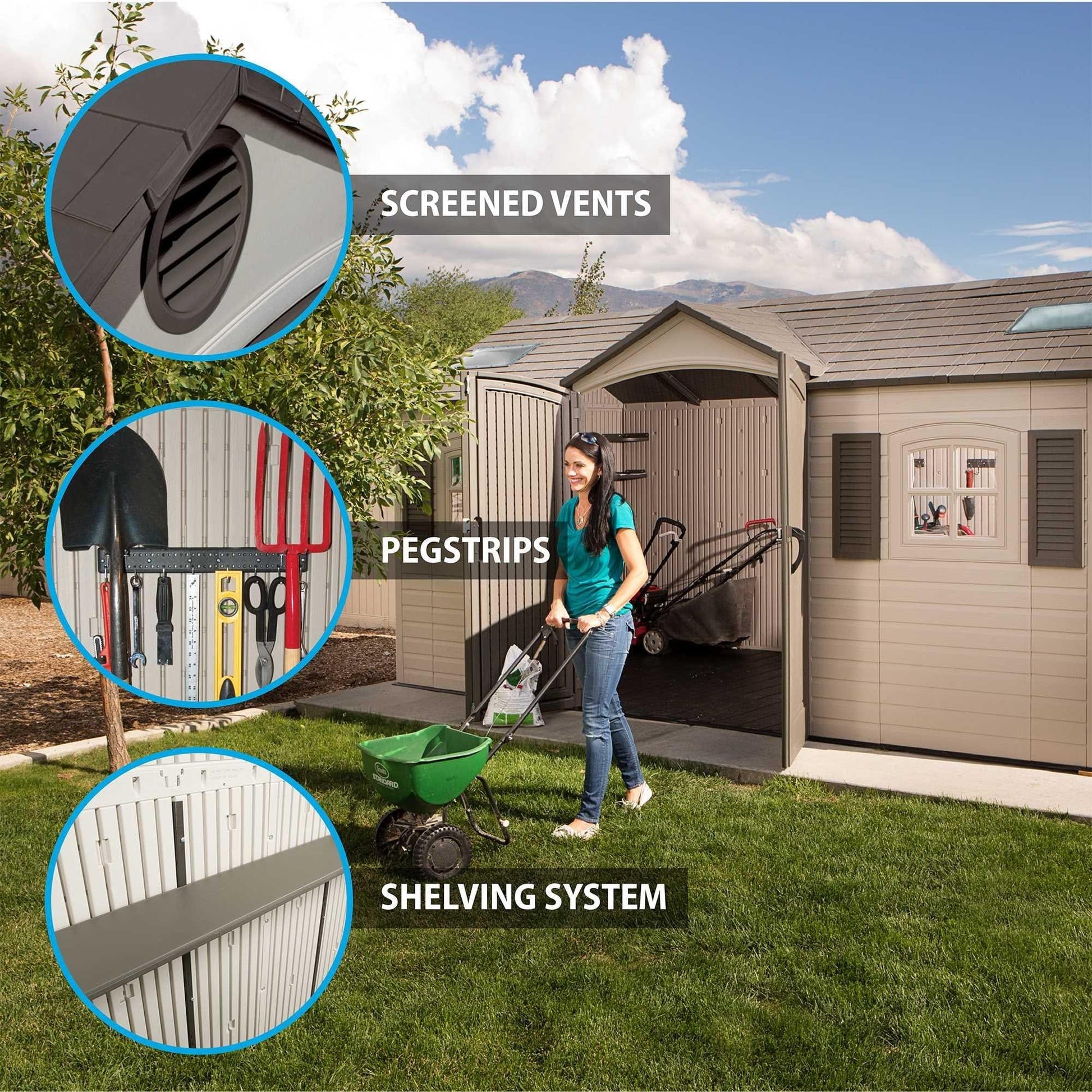 Lifetime 15 Ft. X 8 Ft. Outdoor Storage Shed - 60079 - Backyard Provider