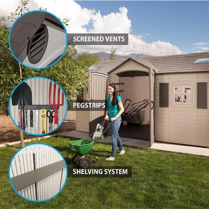 Lifetime 15 Ft. X 8 Ft. Outdoor Storage Shed - 60079 - Backyard Provider