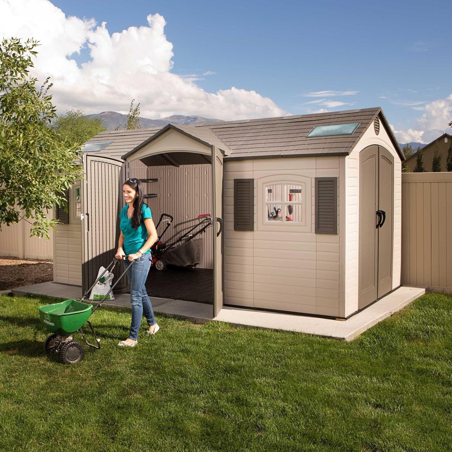 Lifetime 15 Ft. X 8 Ft. Outdoor Storage Shed - 60079 - Backyard Provider